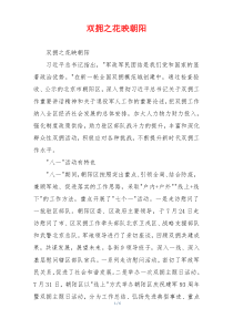 双拥之花映朝阳