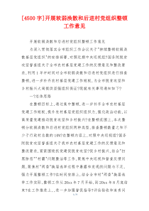 [4500字]开展软弱涣散和后进村党组织整顿工作意见