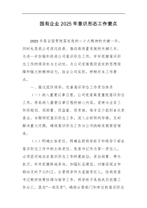 国有企业2025年意识形态工作要点