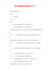 党支部换届改选材料18个