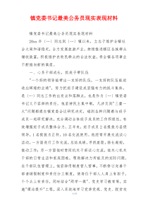 镇党委书记最美公务员现实表现材料