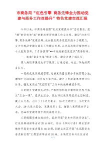 市商务局“红色引擎 商务先锋全力推动党建与商务工作双提升”特色党建交流汇报