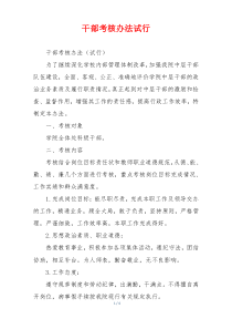 干部考核办法试行