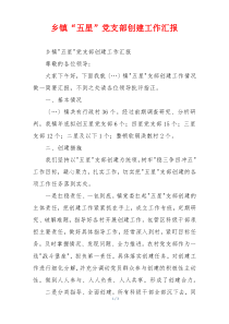 乡镇“五星”党支部创建工作汇报