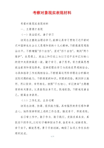 考察对象现实表现材料