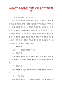 党组织书记党建工作考核办法含评分细则表格