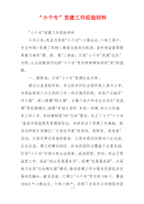 “小个专”党建工作经验材料