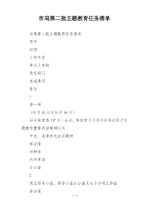 市局第二批主题教育任务清单