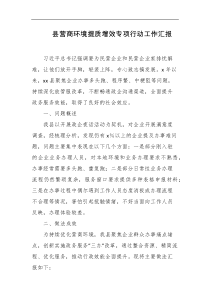 县营商环境提质增效专项行动工作汇报