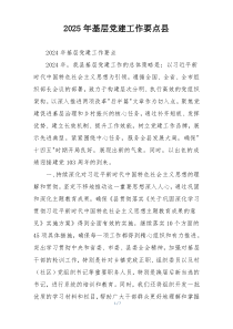 2025年基层党建工作要点县