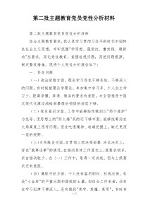 第二批主题教育党员党性分析材料