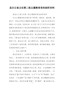 县办公室主任第二批主题教育党性剖析材料