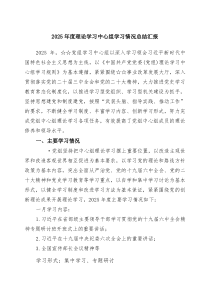 2025年度理论学习中心组学习情况总结汇报（最新汇编）