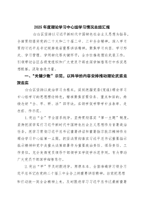 2025年度理论学习中心组学习情况总结汇报（精选合辑）