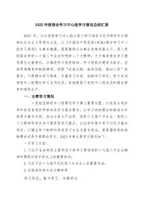 2025年度理论学习中心组学习情况总结汇报（精选范文）