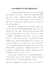 2025年度理论学习中心组学习情况总结汇报（精选）