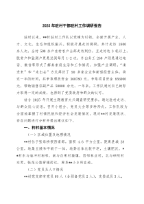 2025年驻村干部驻村工作调研报告 3篇精选