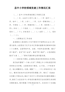 县中小学校领域党建工作情况汇报