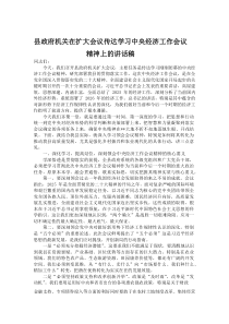 县政府机关在扩大会议传达学习中央经济工作会议精神上的讲话稿