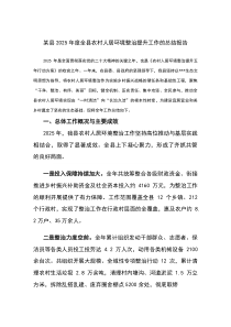 某县2025年度全县农村人居环境整治提升工作的总结报告