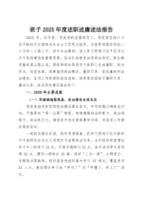 班子2025年度述职述廉述法报告