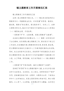 镇主题教育工作开展情况汇报