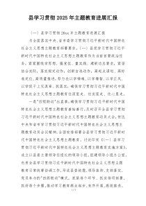 县学习贯彻2025年主题教育进展汇报