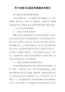 关于加强大队基层党委建设的意见