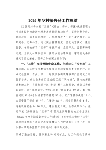 2025年乡村振兴科工作总结(参考)