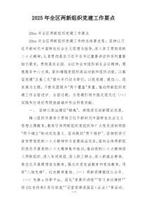 2025年全区两新组织党建工作要点