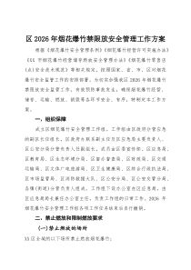 区2026年烟花爆竹禁限放安全管理工作方案(参考)
