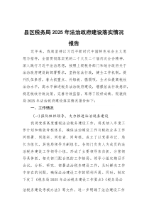 县区税务局2025年法治政府建设落实情况报告(参考)