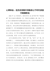 心得体会：在历史回响中淬炼初心 于时代洪流中砥砺担当(参考)
