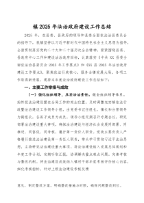镇2025年法治政府建设工作总结(参考)