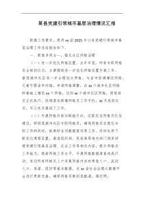 某县党建引领城市基层治理情况汇报