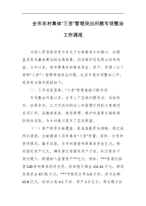 全市农村集体三资管理突出问题专项整治工作通报