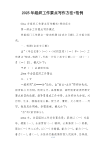 2025年组织工作要点写作方法+范例