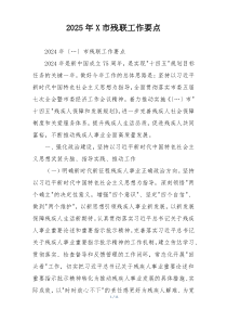 2025年X市残联工作要点