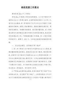 高校党委工作要点