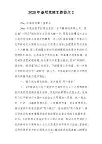 2025年基层党建工作要点2