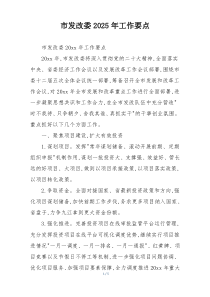 市发改委2025年工作要点