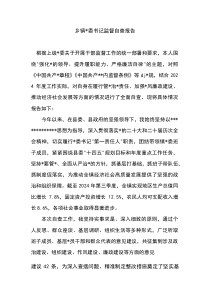 (材料)乡镇党委书记监督自查报告