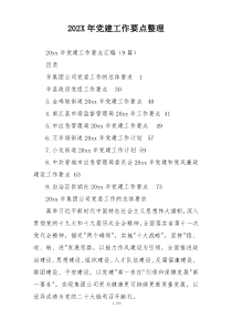 202X年党建工作要点整理