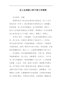 区人社局新入职干部工作感悟