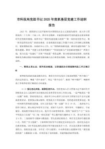 (材料)市科技局党组书记2025年度抓基层党建工作述职报告