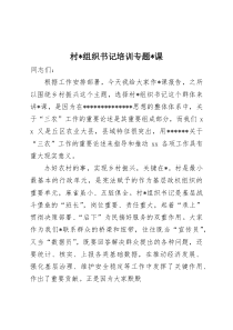 (材料)村党组织书记培训班上的专题党课