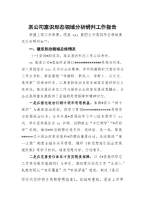 (材料)某公司意识形态领域分析研判工作报告