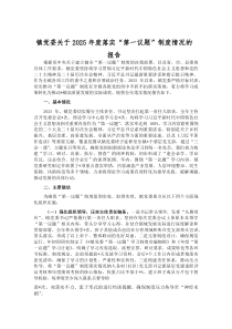 (材料)镇党委关于2025年度落实“第一议题”制度情况的报告