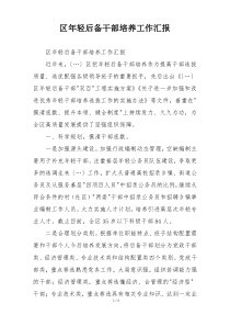 区年轻后备干部培养工作汇报