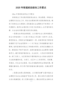 2025年街道政法综治工作要点